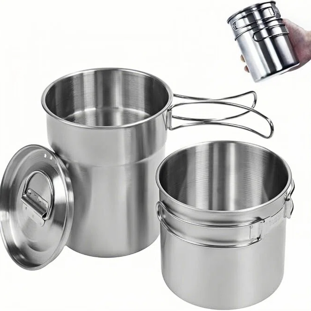Camping Cooking Food - Tazas plegables para acampar, ollas para