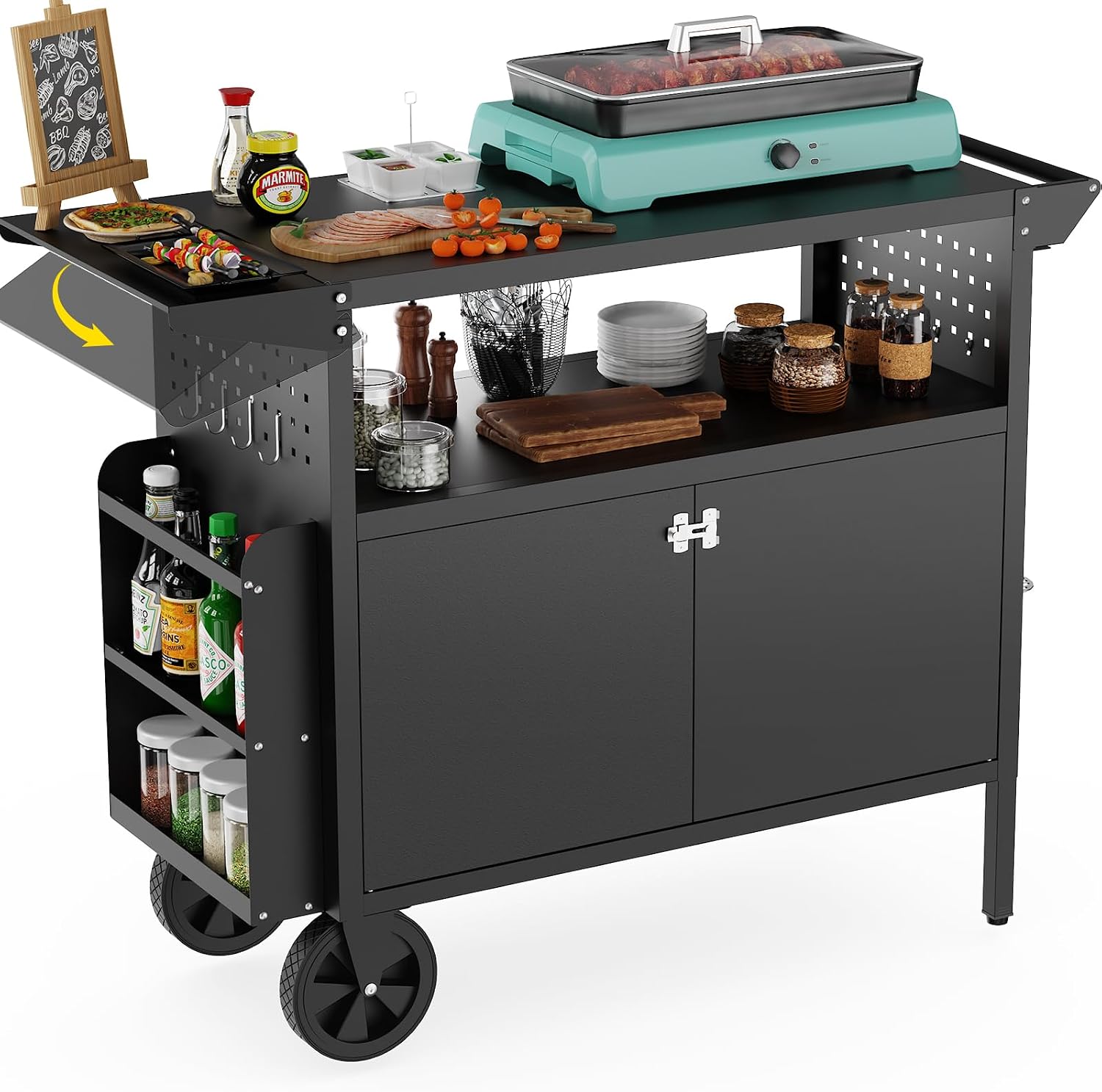 Camping Cooking Area - Carrito de parrilla para exteriores con