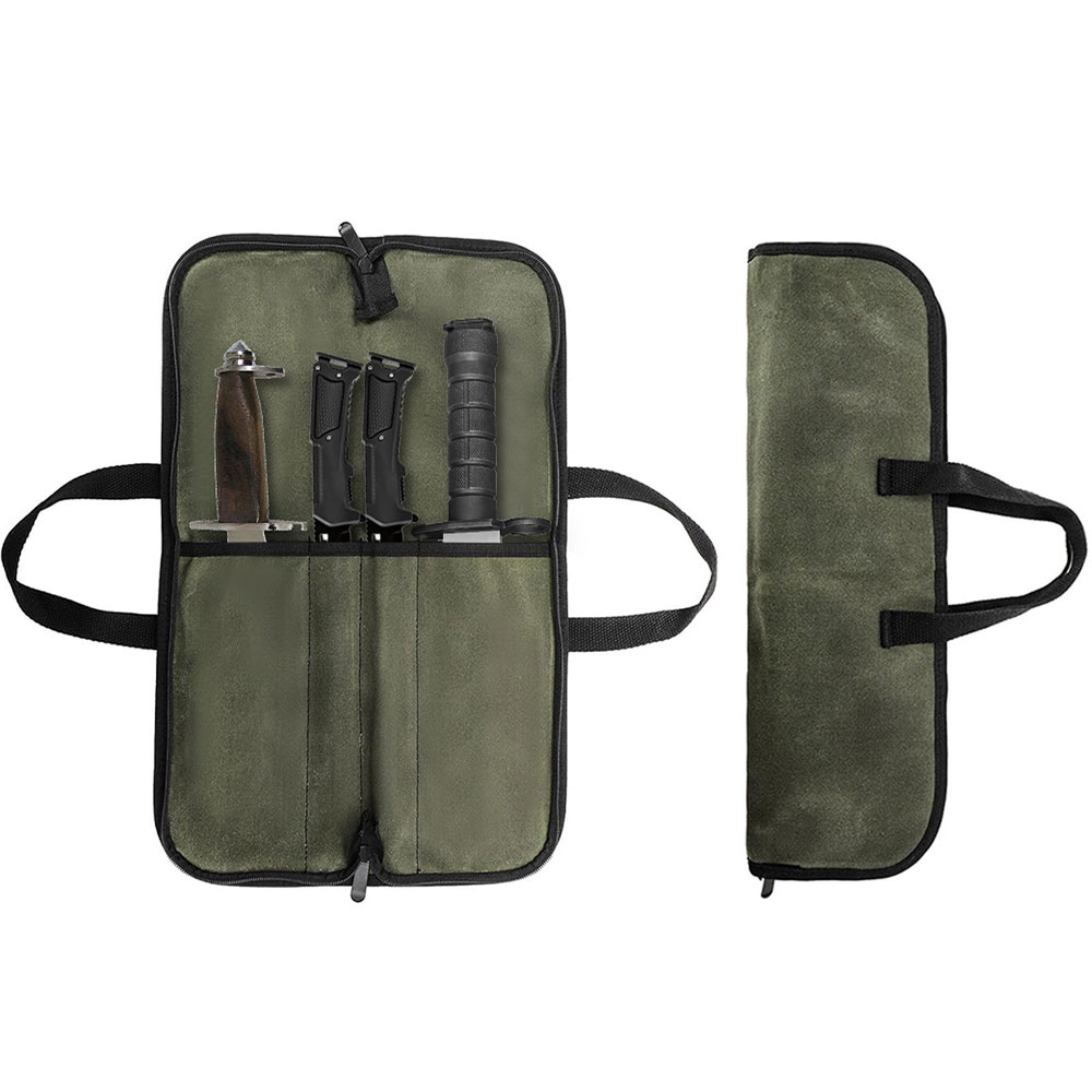 Camping Cooking Multi Tool - Bolsa Enrollable para Cuchillos de Lona