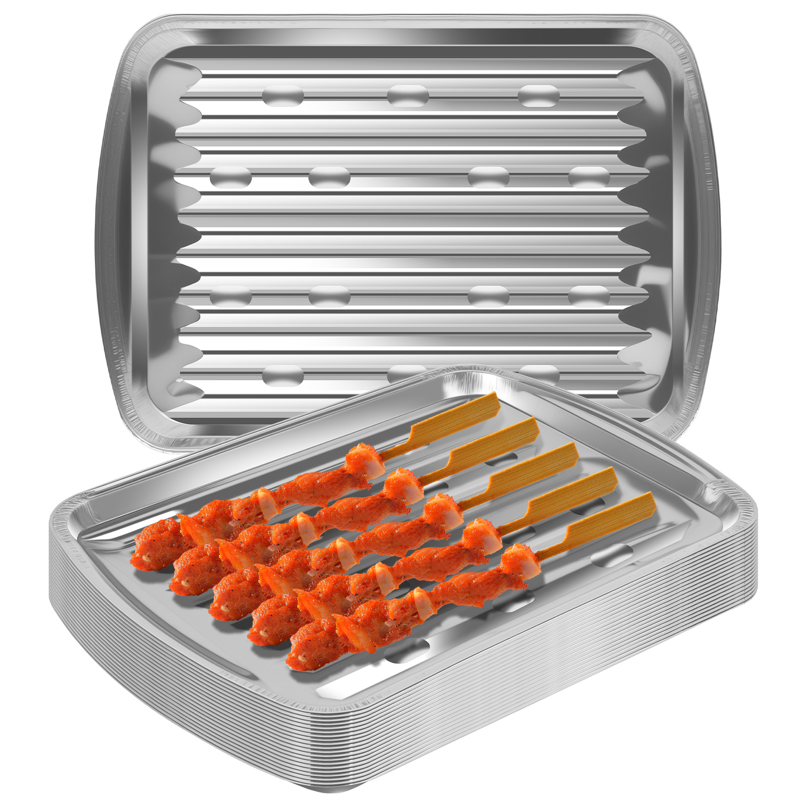 Camping Cooking Food - Bandejas de papel de aluminio, sartenes
