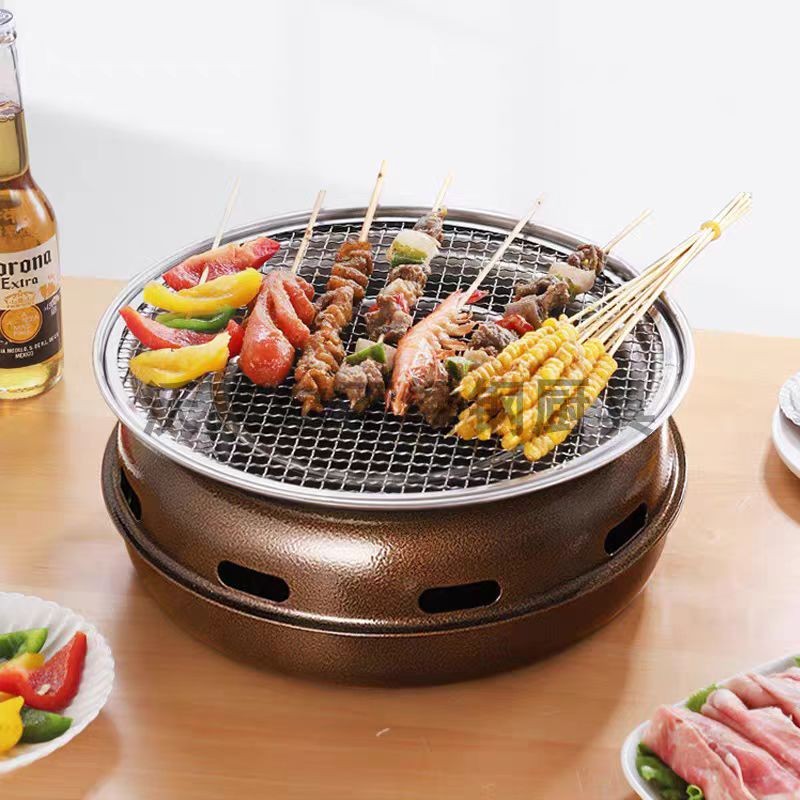 Camping Cooking Set Compact - Parrilla de barbacoa redonda de estilo