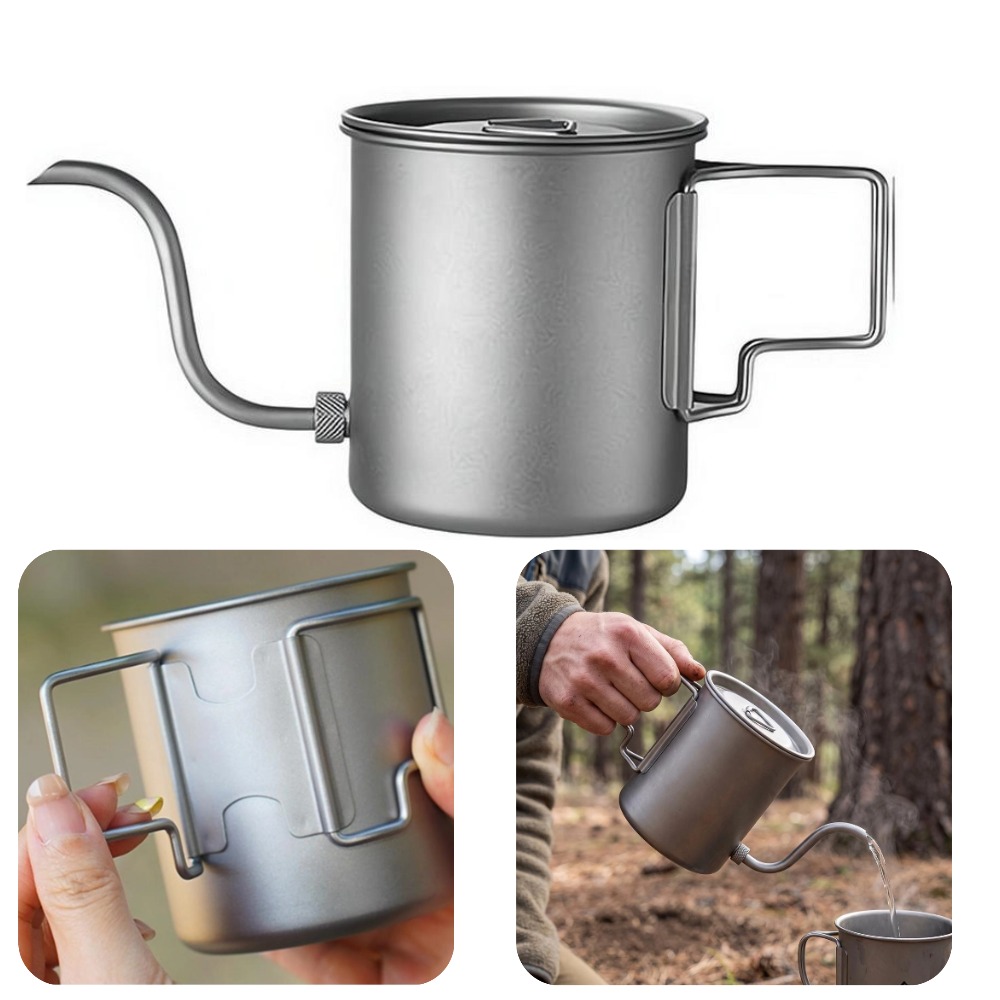 Camping Cooking Lightweight - Hervidor de agua de titanio puro