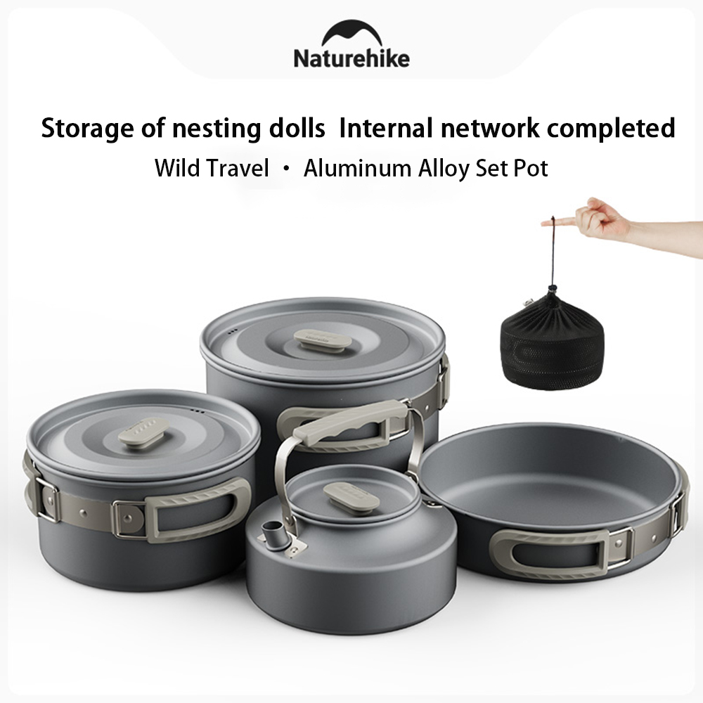 Camping Cooking Lightweight - Naturehike-Juego de ollas al aire libre,
