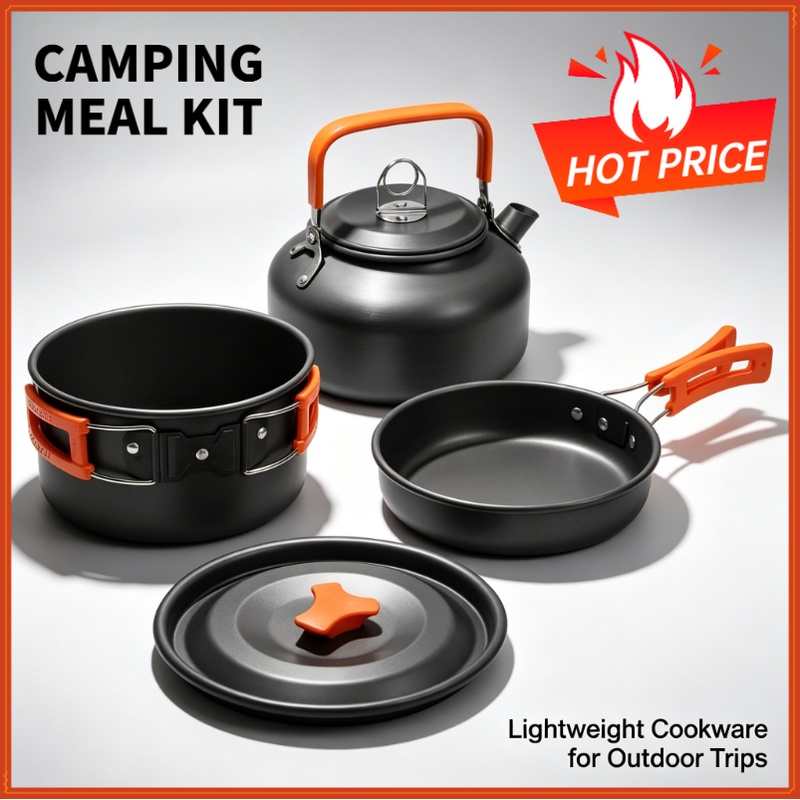 Camping Cooking Kettle - Juego de cocina para acampar, utensilios
