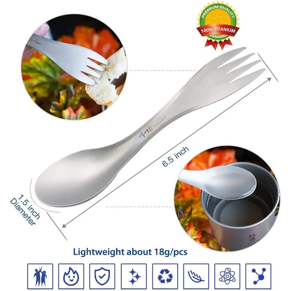 Cuchara deportiva de titanio 2 - Camping Cooking Books reseña y precio